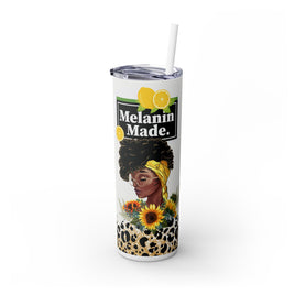 "Queen Made" Skinny Tumbler with Straw, 20oz