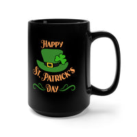 "Happy St. Patrick's" Black Mug 15oz