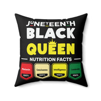 "Black Queen" Faux Suede Square Pillow