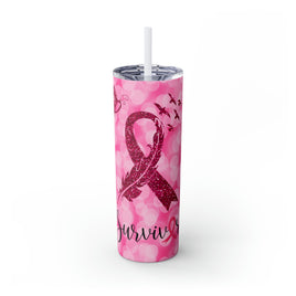 "Survivor" Skinny Tumbler with Straw, 20oz