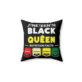 "Black Queen" Faux Suede Square Pillow