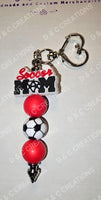 "Sport Mom" Beaded Keychain