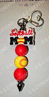 "Sport Mom" Beaded Keychain