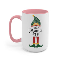 (Mama Elf) Two-Tone Coffee Mugs, 15oz