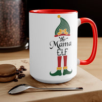 (Mama Elf) Two-Tone Coffee Mugs, 15oz