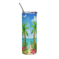 "Beach Front" Stainless steel tumbler